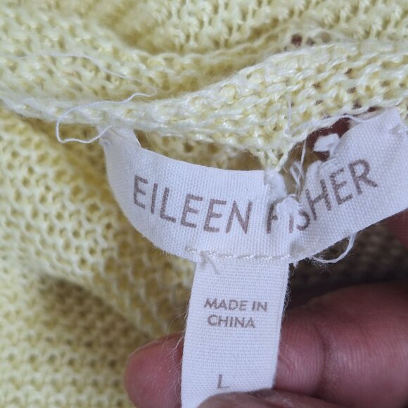 Eileen fisher yellow 100% linen shirt size large - Picture 4 of 4